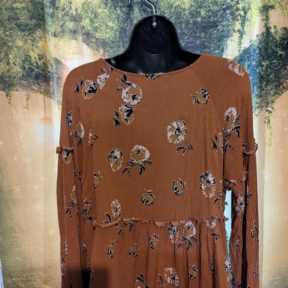 98. PEACH LOVE California Boho Floral Bell Sleeve Top – Medium - Picture 2 of 5
